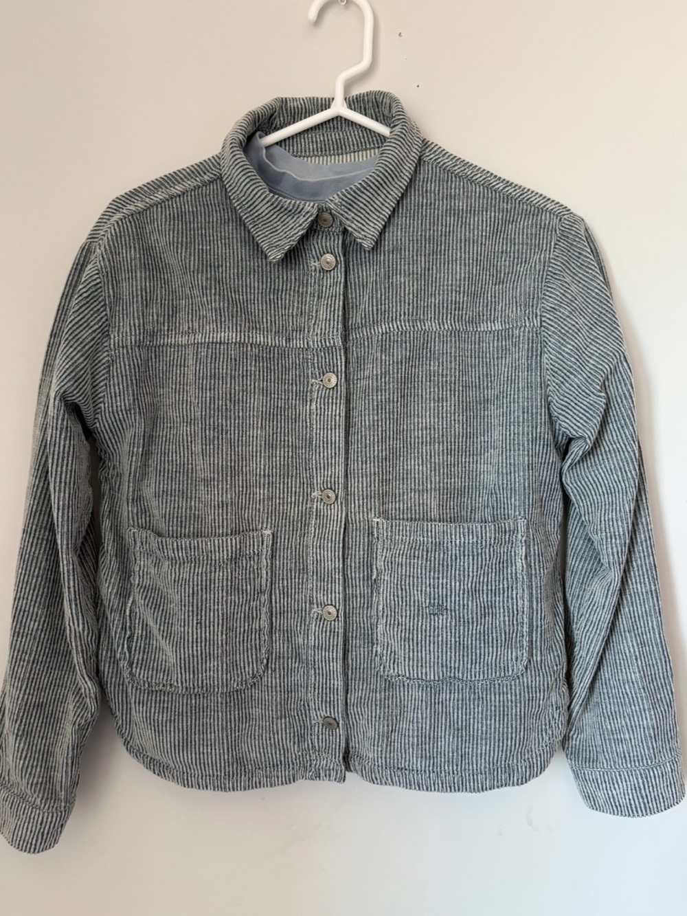 Zara Boy Gray Striped Corduroy Utility Jacket